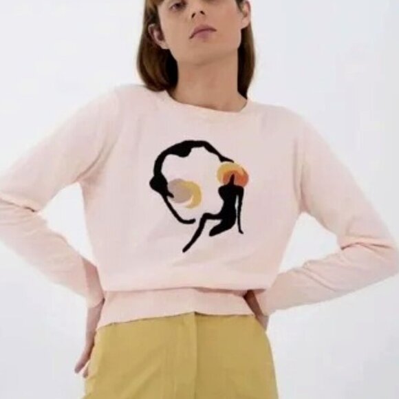 OhSevenDays x Free People Hannah Sweater Pink Rose FP Mental Health Awareness - Picture 2 of 7